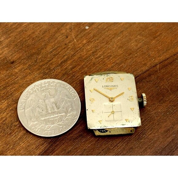 Longines Watch Silver Dial 9LT 17J Swiss Movement 1950's WORKS FOR REPAIR PARTS - Picture 7 of 8